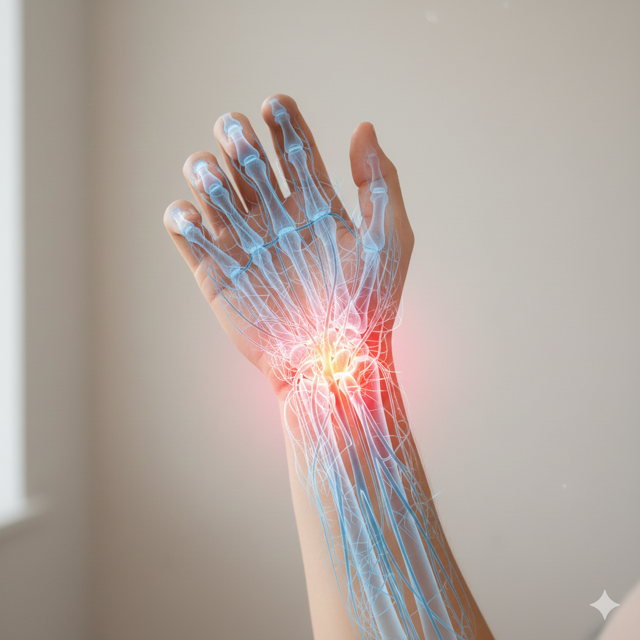 Syndrome du canal carpien avec compression du nerf médian au poignet